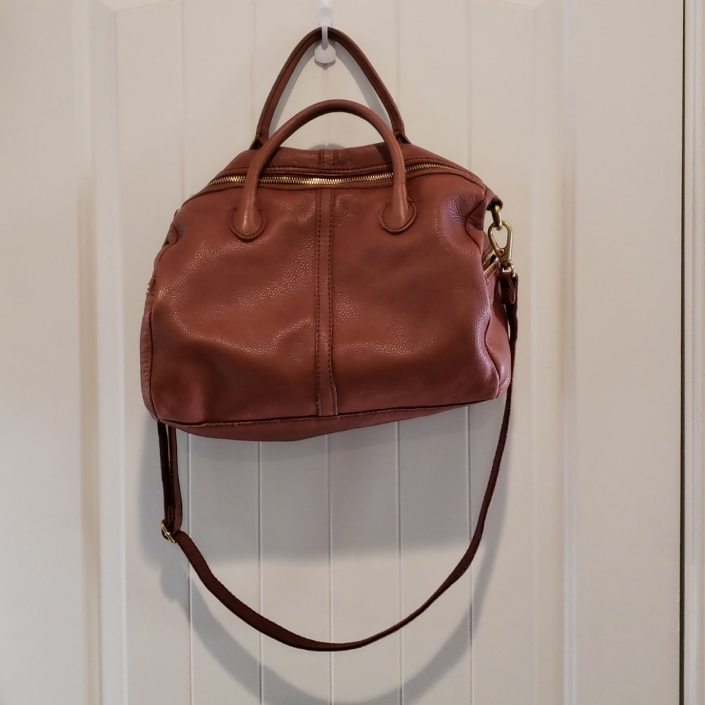 Fossil Erin Brown Leather Satchel